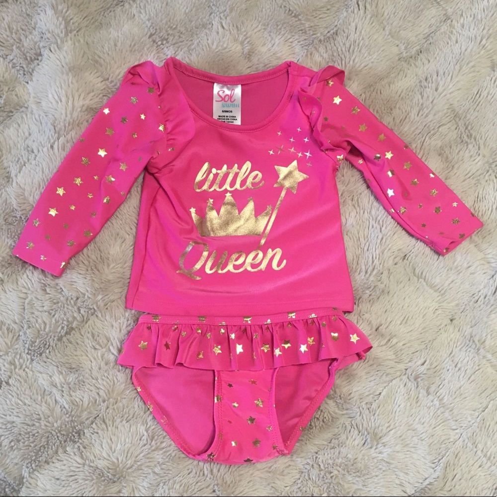 Infant Girl 2 Piece Pink Swimsuit 6/9 months